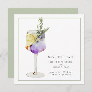 Save The Date Mariage de cocktails Fun Watercolor