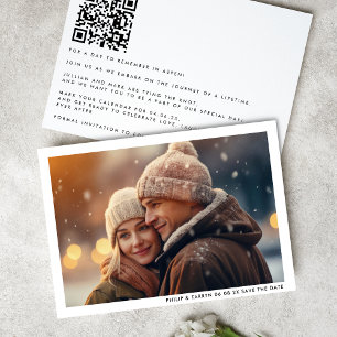 Save The Date Mariage de code QR de la photo à cadre minimal mod