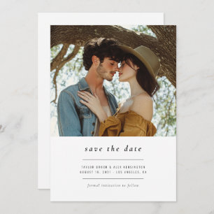 Save The Date Mariage de code QR de photo minimaliste moderne