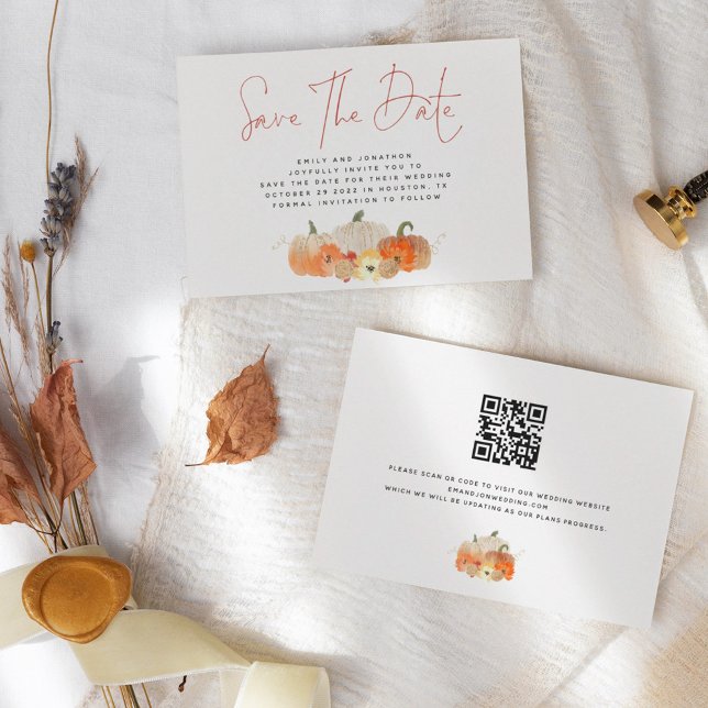 Save The Date Mariage de code QR pour Citrouilles de la Glitteri (Créateur téléchargé)