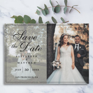 Save The Date Mariage de Collage photo minimaliste moderne
