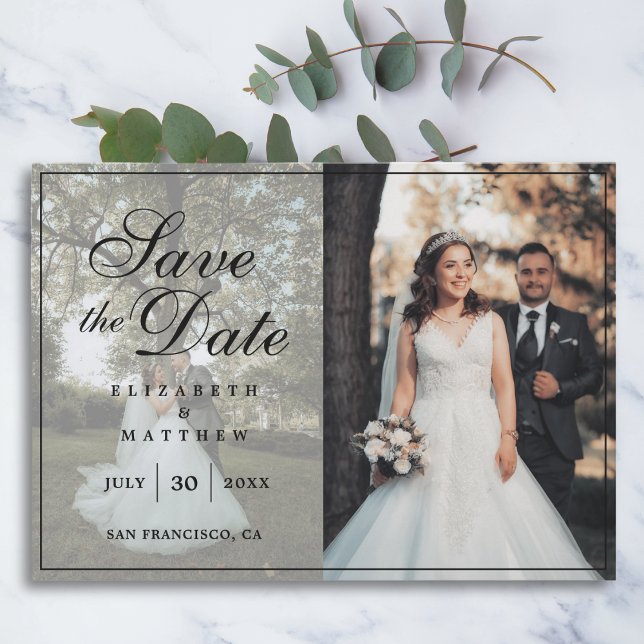 Save The Date Mariage de Collage photo minimaliste moderne (Créateur téléchargé)