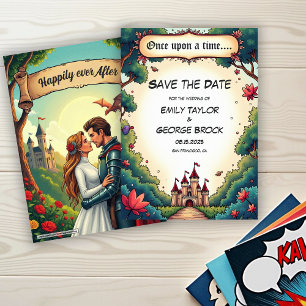 Save The Date Mariage de conte de fées dans un château en bois