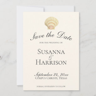 Save The Date Mariage de coquillage vintage unique Enregistrer l