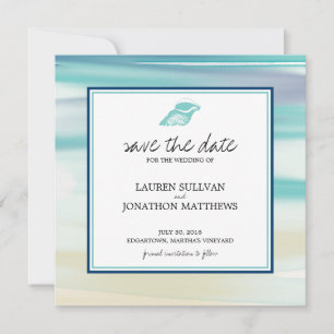 Save The Date Mariage de coquille d'aquarelle Enregistrer la dat