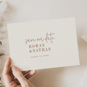 Save The Date Mariage de crème Boho Chic Moderne