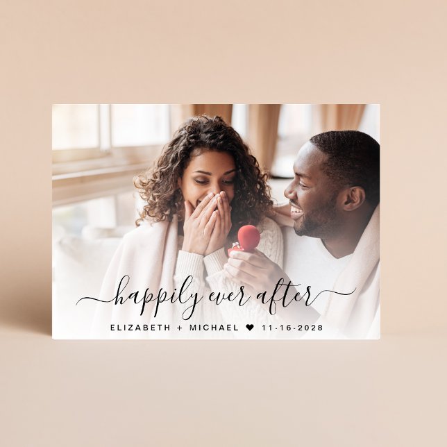 Save The Date Mariage de crème de code QR de photo élégant (Our user-friendly template allows you to easily upload your photo & create a perfect save the date)