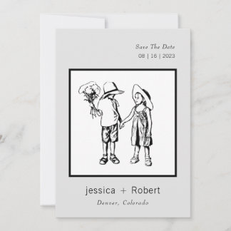 Save The Date Mariage de design doux minimal moderne