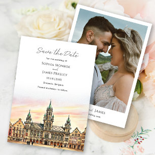 Save The Date Mariage de destination à Bruxelles en Belgique, Sa