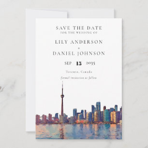 Save The Date Mariage de destination à Toronto avec vue sur la s