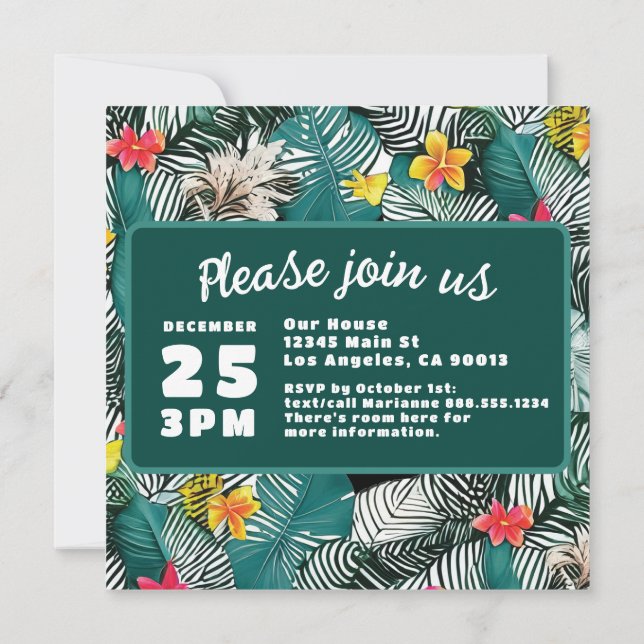 Save The Date Mariage de destination dans la jungle tropicale ve (Dos)