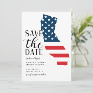 Save The Date Mariage de destination de l'État patriotique Calif