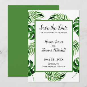 Save The Date Mariage de destination de palme tropicale