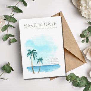 Save The Date Mariage de destination de plage de Floride aquarel
