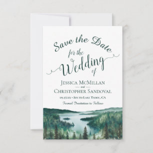 Save The Date Mariage de Destination de Style Aquarelle au Lac T