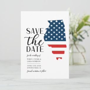 Save The Date Mariage de destination patriotique dans l'État amé