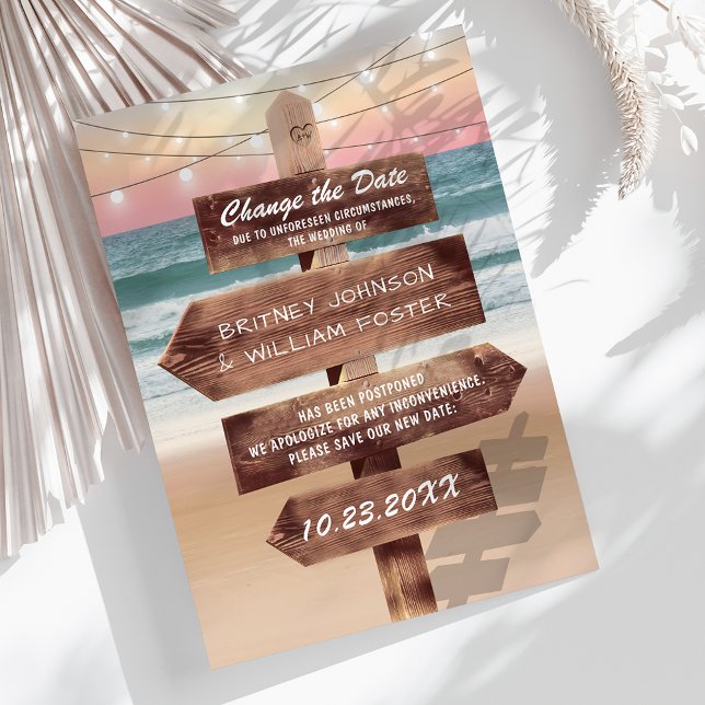 Save The Date Mariage de destination sur la plage Change The Dat (Créateur téléchargé)