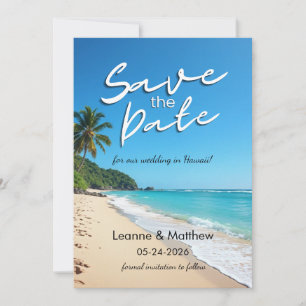Save The Date Mariage de Destination sur une Plage Tropicale Enr