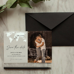 Save The Date Mariage de destination vert sauge Enregistrer la d