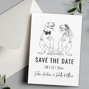 Save The Date Mariage de dinosaures drôle