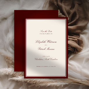Save The Date Mariage de Domaine Classique Moderne Formel Bourgo