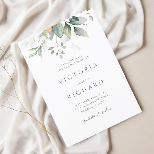 Save The Date Mariage de feuillage vert Eucalyptus