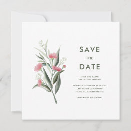 Save The Date Mariage de fleur de gomme originaire d'Australie