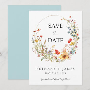 Save The Date Mariage de Fleur sauvage lunatique