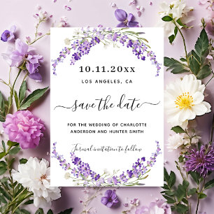 Save The Date Mariage de fleurs de lavande enregistrer la date