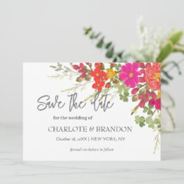 Save The Date Mariage de fleurs sauvages de jardin floral d'été 
