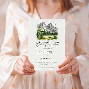 Save The Date Mariage de forêt de montagne boisée rustique