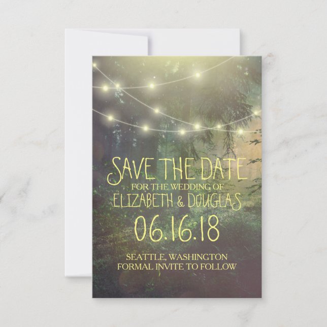 Save The Date Mariage de forêt enchantée Enregistrer la date (Devant)