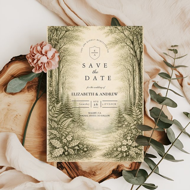 Save The Date Mariage de forêt intemporel (Créateur téléchargé)