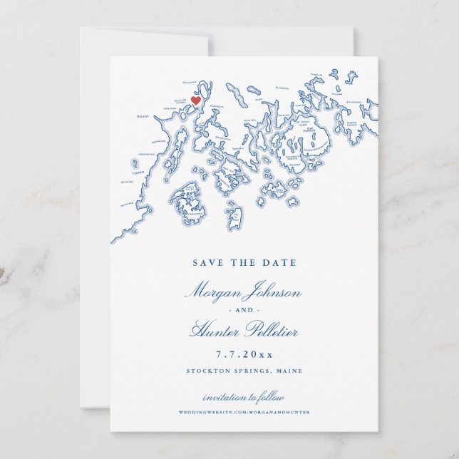 Save The Date Mariage de French's Point Stockton Springs Maine (Devant)