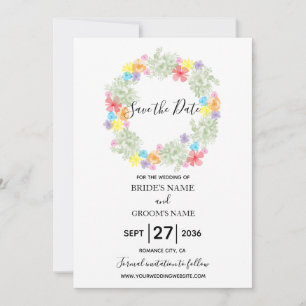 Save The Date Mariage de germe floral rustique