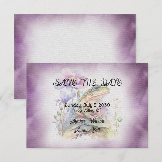 Save The Date Mariage de grenouille Enregistrer la date (Devant / Derrière)