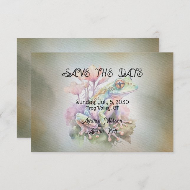 Save The Date Mariage de grenouille Enregistrer la date (Devant / Derrière)