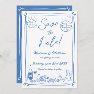 Save The Date Mariage de gribouillis à main ironique