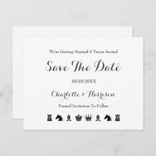 Save The Date Mariage De Jeu King And Queen Chess Board