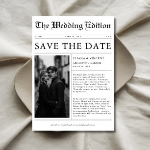 Save The Date Mariage de journal photo Vintage classique