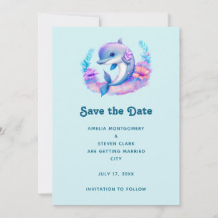 Save The Date Mariage de la créature de mer dauphin mignon