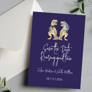 Save The Date Mariage de la mariée et du marié dinosaures