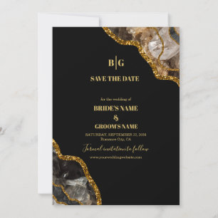 Save The Date Mariage de la Parties scintillant de la géode d'âg