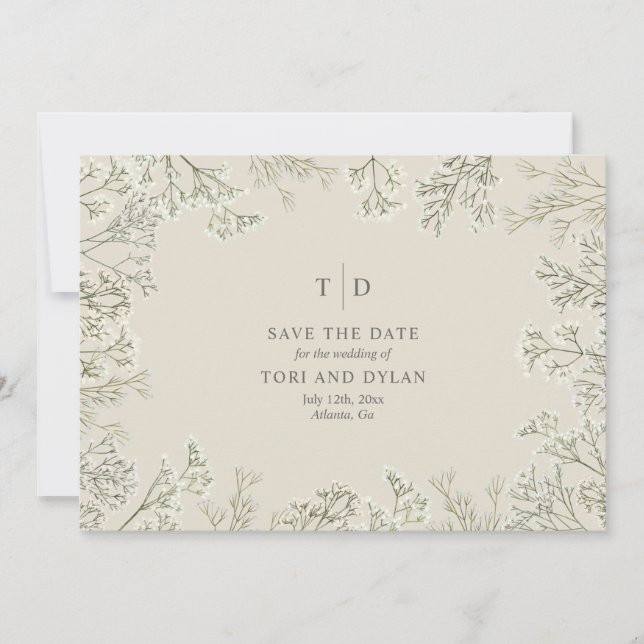 Save The Date Mariage de la respiration du bébé Sauvez la date (Devant)
