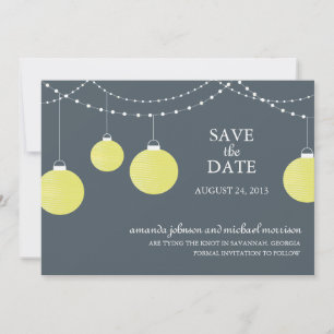 Save The Date Mariage de lanternes papier Enregistrer la date