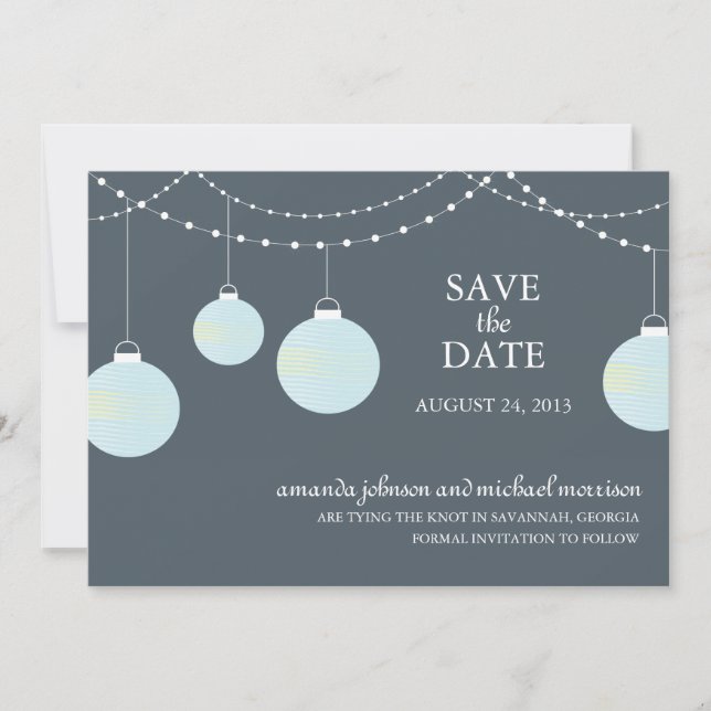 Save The Date Mariage de lanternes papier Enregistrer la date (Devant)