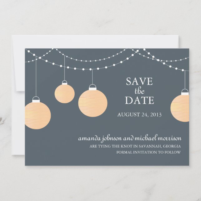 Save The Date Mariage de lanternes papier Enregistrer la date (Devant)