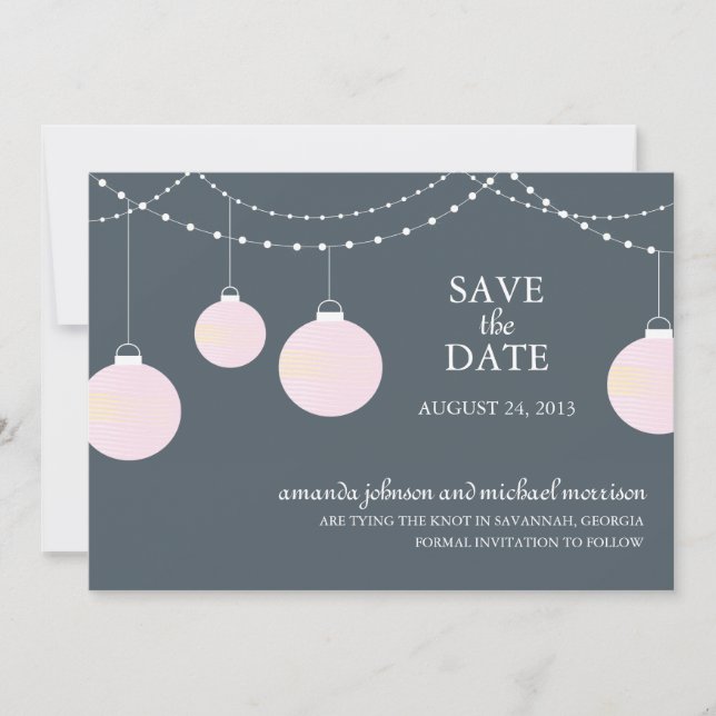 Save The Date Mariage de lanternes papier Enregistrer la date (Devant)