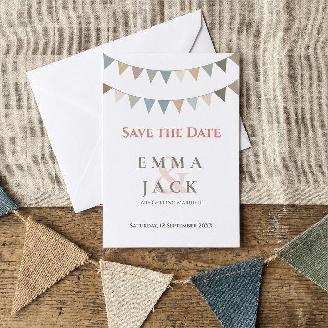 Save The Date Mariage de lapin souple enregistrer la date (Soft bunting wedding save the date.)