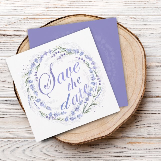 Save The Date Mariage De Lavande Rustique Enregistrer La Date (Rustic Lavender Wreath Wedding Save The Date)